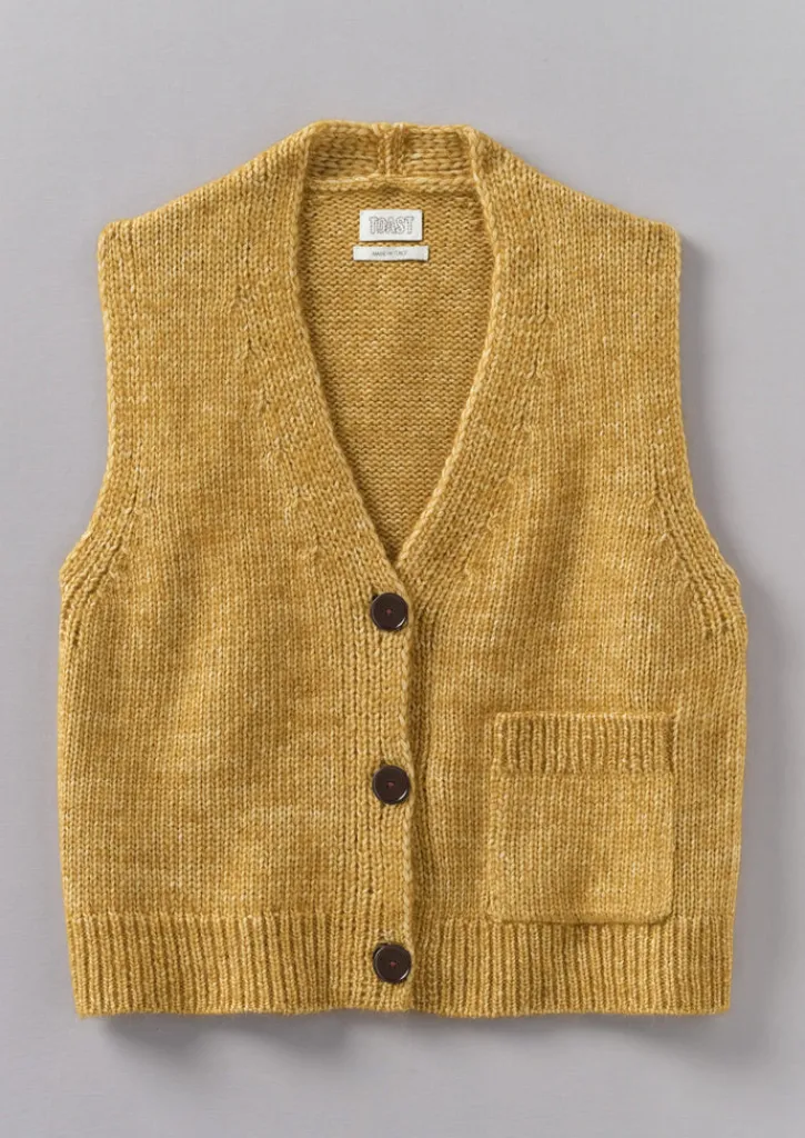 TOAST Cotton Alpaca Button Through Tank-Women Knitwear
