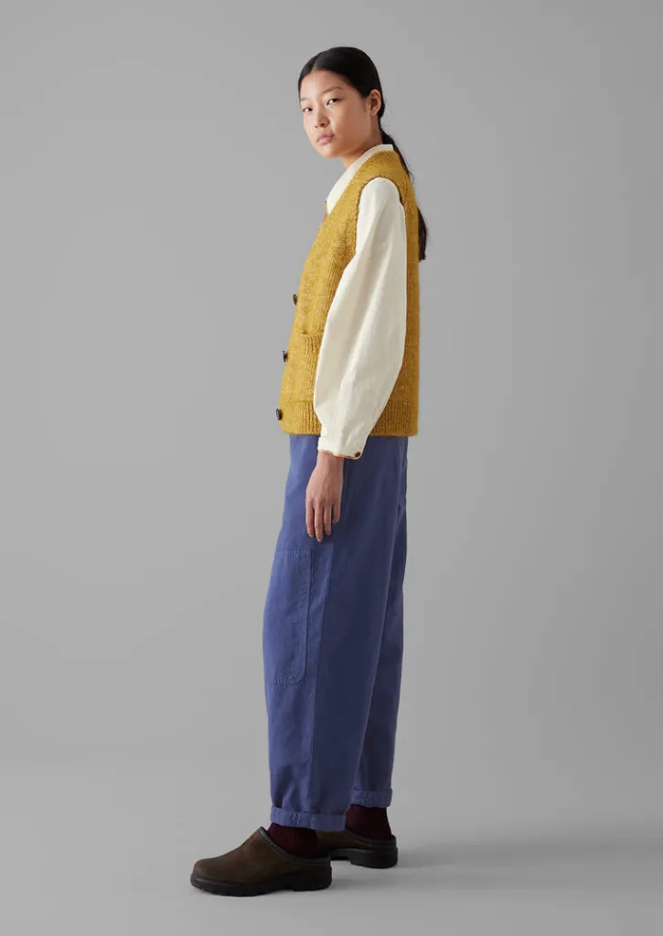 TOAST Cotton Alpaca Button Through Tank-Women Knitwear