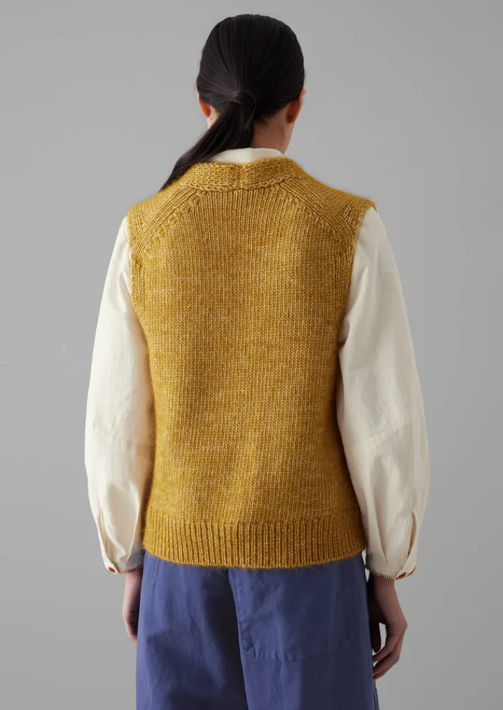 TOAST Cotton Alpaca Button Through Tank-Women Knitwear