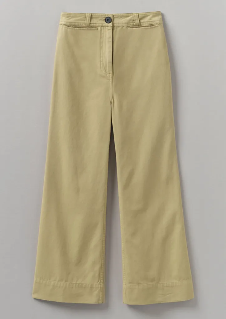 TOAST Cotton Canvas Kick Flare Trousers-Women Trousers