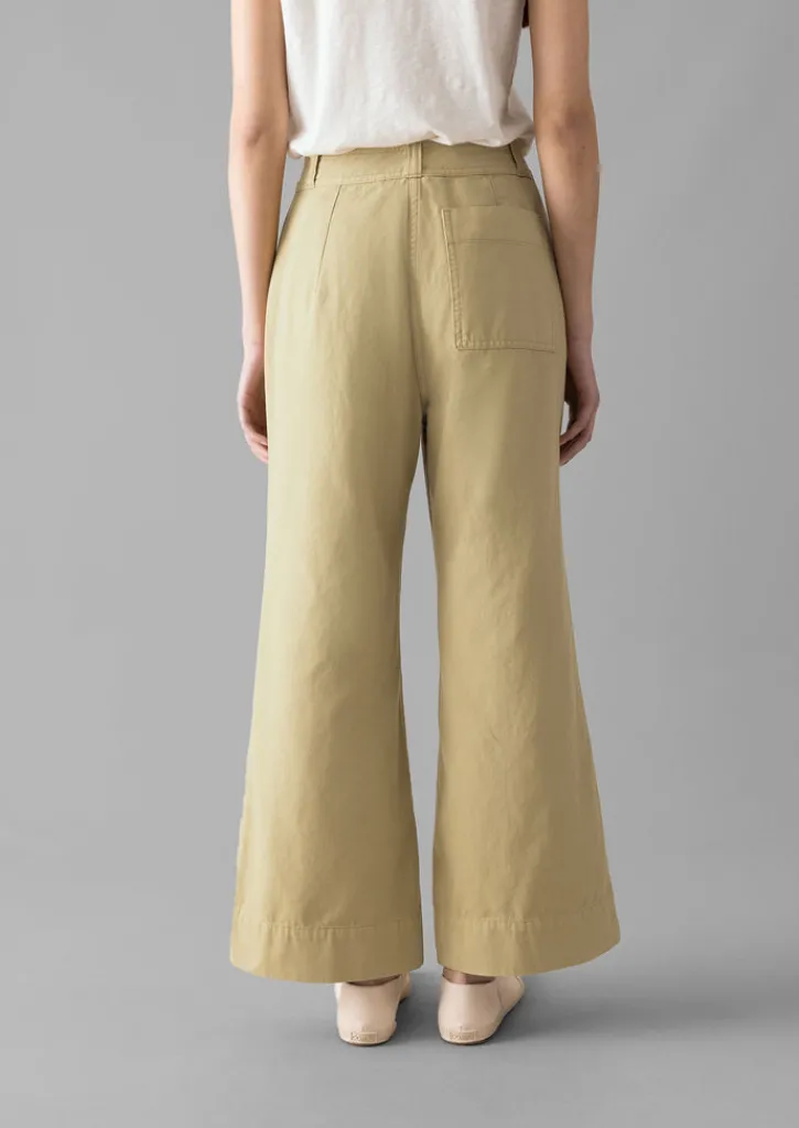 TOAST Cotton Canvas Kick Flare Trousers-Women Trousers