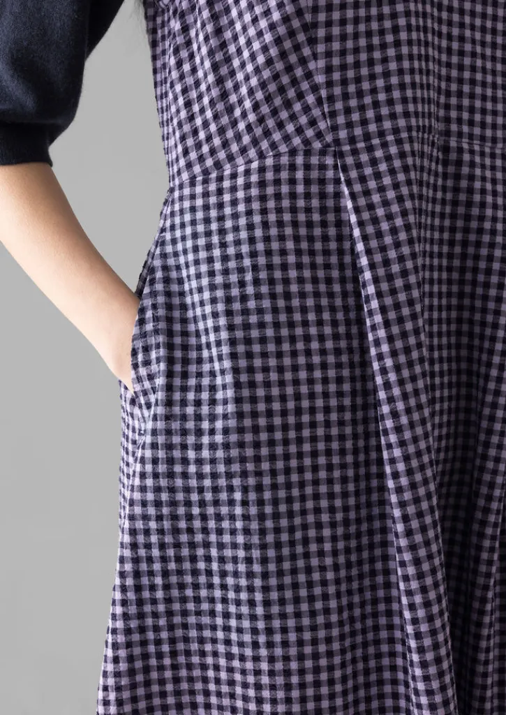 TOAST Cotton Gingham Seersucker Dress-Women Dresses