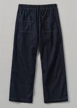 TOAST Cotton Hemp Denim Cargo Trousers- Denim|Trousers