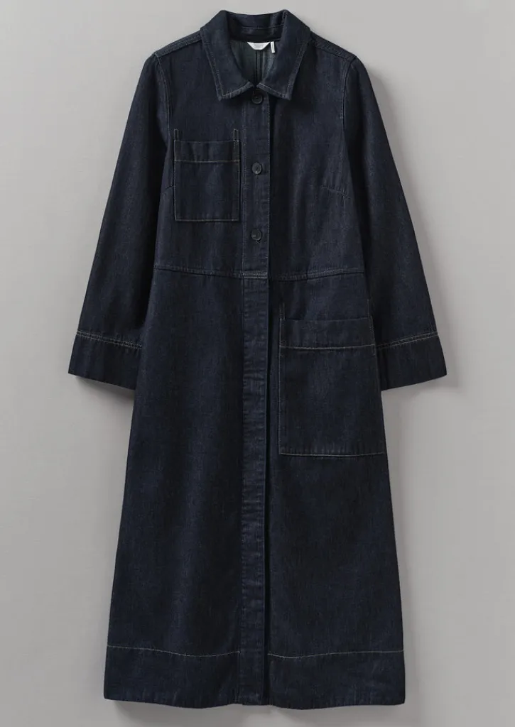 TOAST Cotton Hemp Denim Dress-Women Denim|Workwear