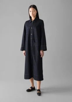 TOAST Cotton Hemp Denim Dress-Women Denim|Workwear