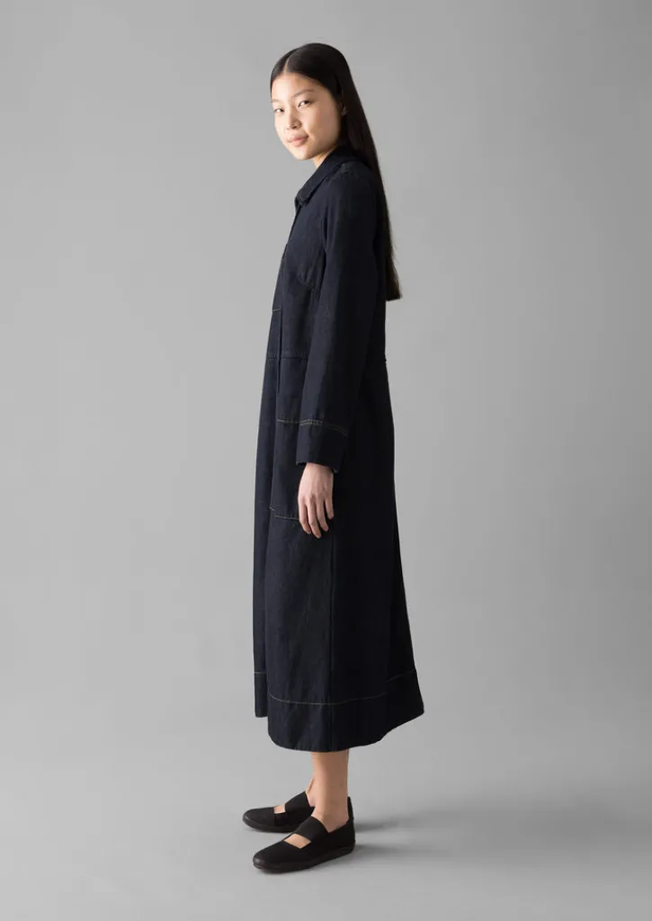 TOAST Cotton Hemp Denim Dress-Women Denim|Workwear