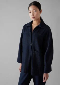 TOAST Cotton Hemp Denim Smock-Women Denim|Tops & Tees