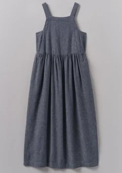 TOAST Cotton Linen Twill Gathered Waist Dress-Women Linen|Loungewear