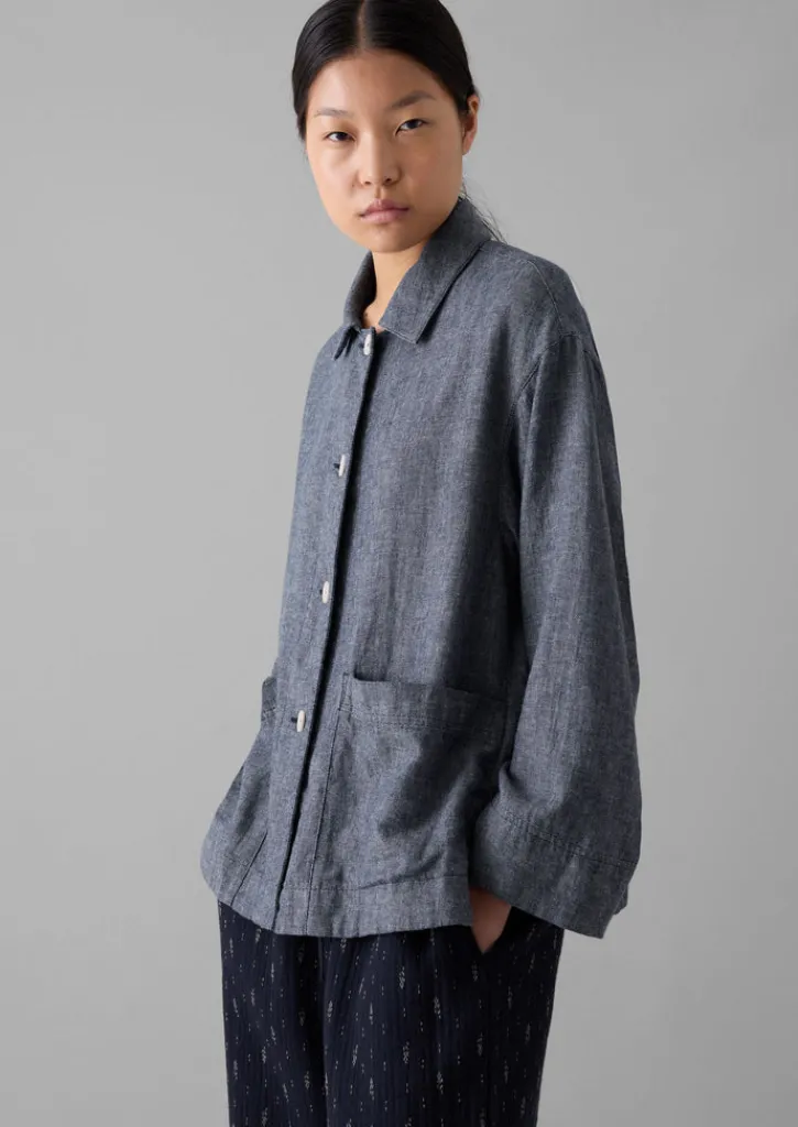 TOAST Cotton Linen Twill Shirt-Women Linen|Loungewear