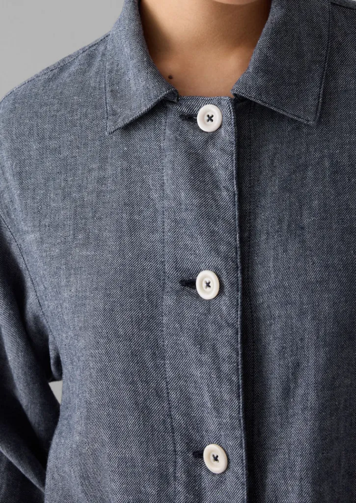 TOAST Cotton Linen Twill Shirt-Women Linen|Loungewear