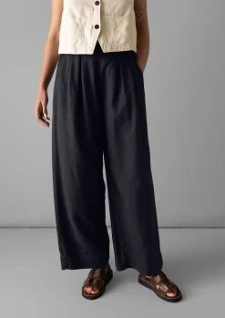 TOAST Cotton Linen Wide Leg Trousers-Women Linen|Trousers
