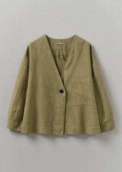 TOAST Cotton Linen Wrap Jacket-Women Linen|Coats & Jackets