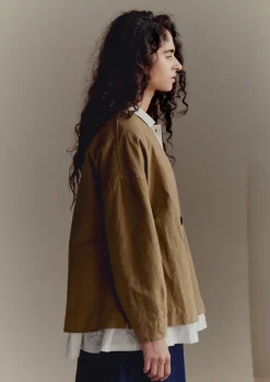 TOAST Cotton Linen Wrap Jacket-Women Linen|Coats & Jackets