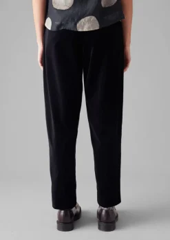 TOAST Cotton Velvet Pleat Front Trousers-Women Velvet|Trousers