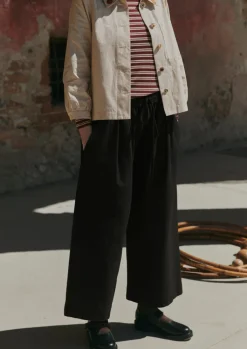 TOAST Cotton Wool Herringbone Pull On Trousers-Women Trousers