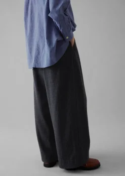 TOAST Cotton Wool Pleat Front Trousers-Women Trousers