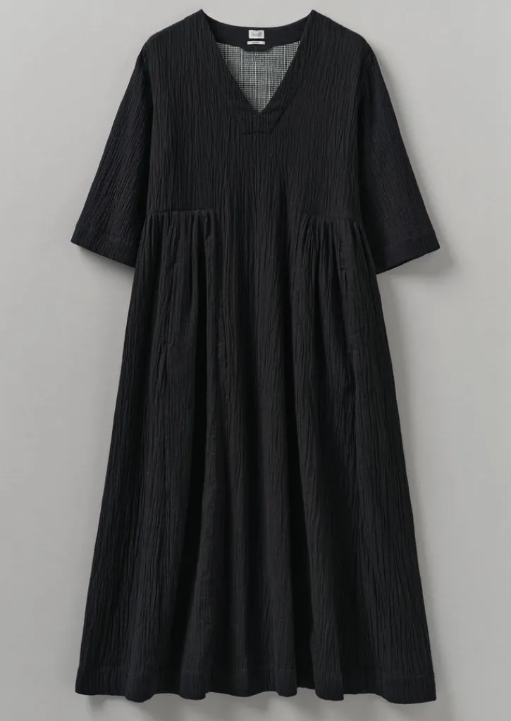 TOAST Crinkled Cotton V-Neck Dress-Women Loungewear|Dresses