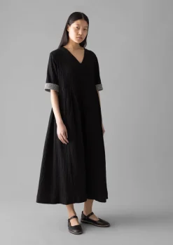 TOAST Crinkled Cotton V-Neck Dress-Women Loungewear|Dresses