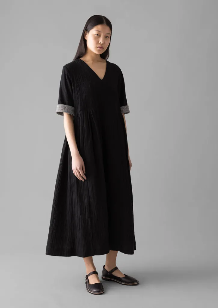 TOAST Crinkled Cotton V-Neck Dress-Women Loungewear|Dresses