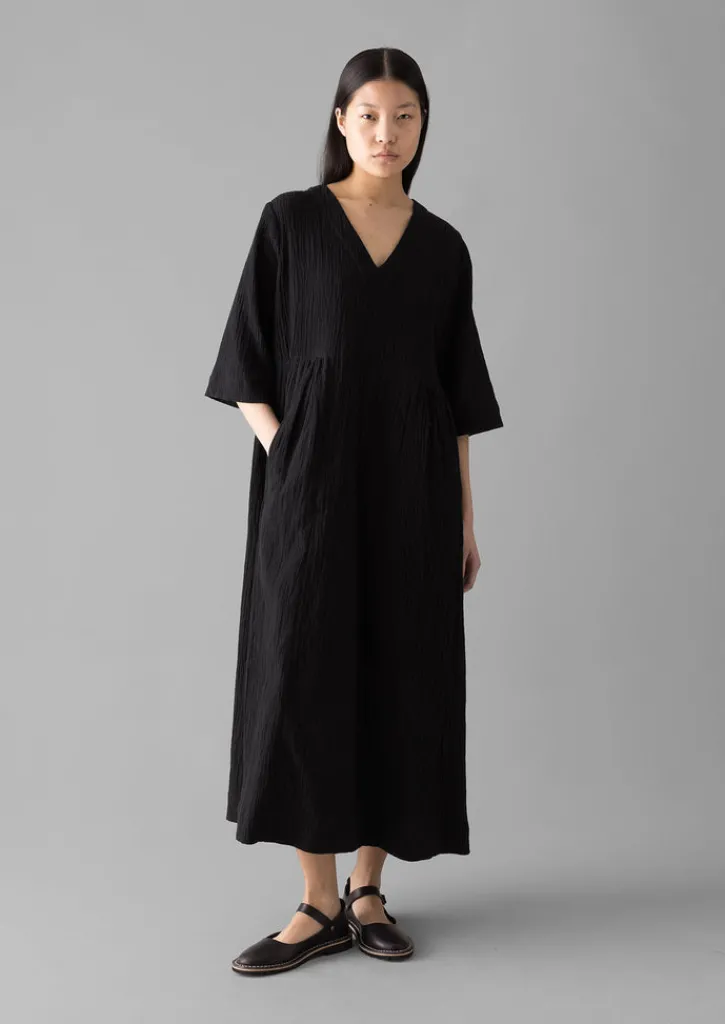 TOAST Crinkled Cotton V-Neck Dress-Women Loungewear|Dresses