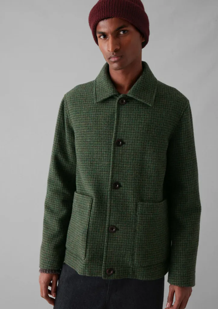 TOAST Dogtooth Wool Chore Jacket- Coats & Jackets