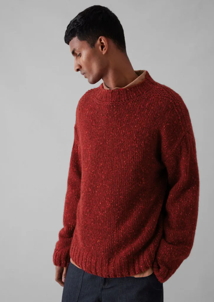 TOAST Donegal Wool High Neck Easy Sweater- Knitwear