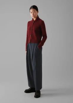 TOAST Donegal Wool Round Collar Cardigan-Women Knitwear