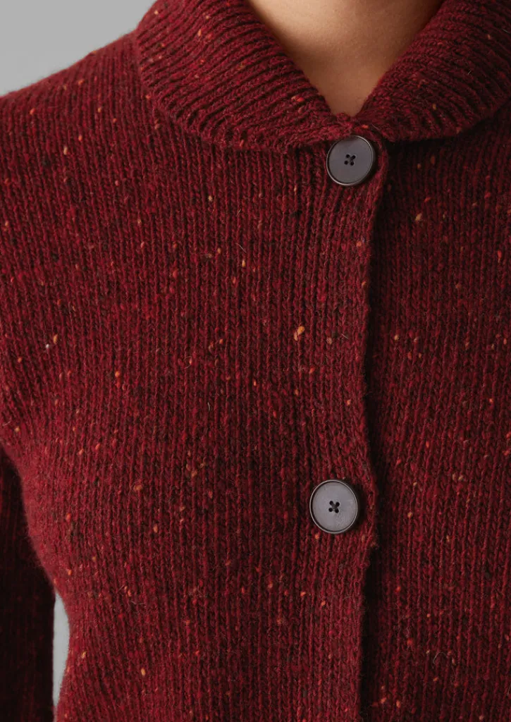 TOAST Donegal Wool Round Collar Cardigan-Women Knitwear