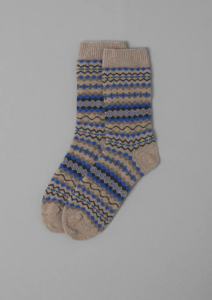 TOAST Fair Isle Wool Socks-Women Socks & Tights