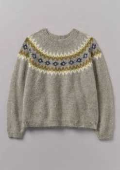 TOAST Fair Isle Yoke Mohair Blend Easy Sweater-Women Knitwear