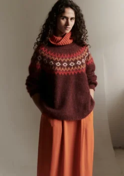 TOAST Fair Isle Yoke Mohair Blend Easy Sweater-Women Knitwear