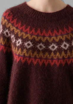 TOAST Fair Isle Yoke Mohair Blend Easy Sweater-Women Knitwear