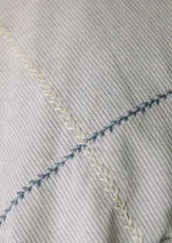 TOAST Fine Stripe Organic Cotton Embroidered Pillowcase- Textiles|Bed Linen