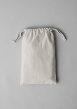 TOAST Fine Stripe Organic Cotton Embroidered Pillowcase- Textiles|Bed Linen
