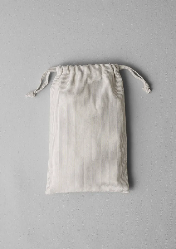TOAST Fine Stripe Organic Cotton Embroidered Pillowcase- Textiles|Bed Linen