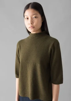 TOAST Fine Wool Cashmere Half Sleeve Sweater-Women Cashmere|Knitwear