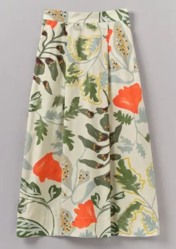 TOAST Foliage Print Poplin Skirt-Women Skirts