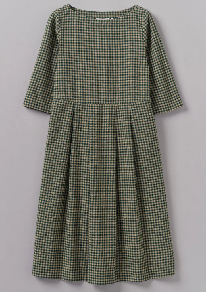 TOAST Franca Cotton Gingham Seersucker Dress-Women Dresses