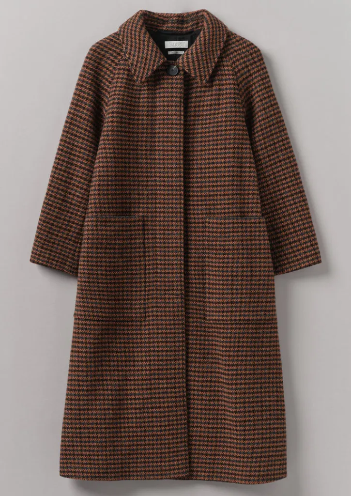 TOAST Frankie Wool Houndstooth Raglan Coat-Women Coats & Jackets