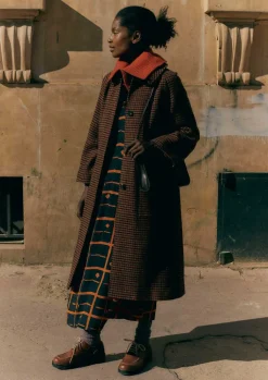 TOAST Frankie Wool Houndstooth Raglan Coat-Women Coats & Jackets