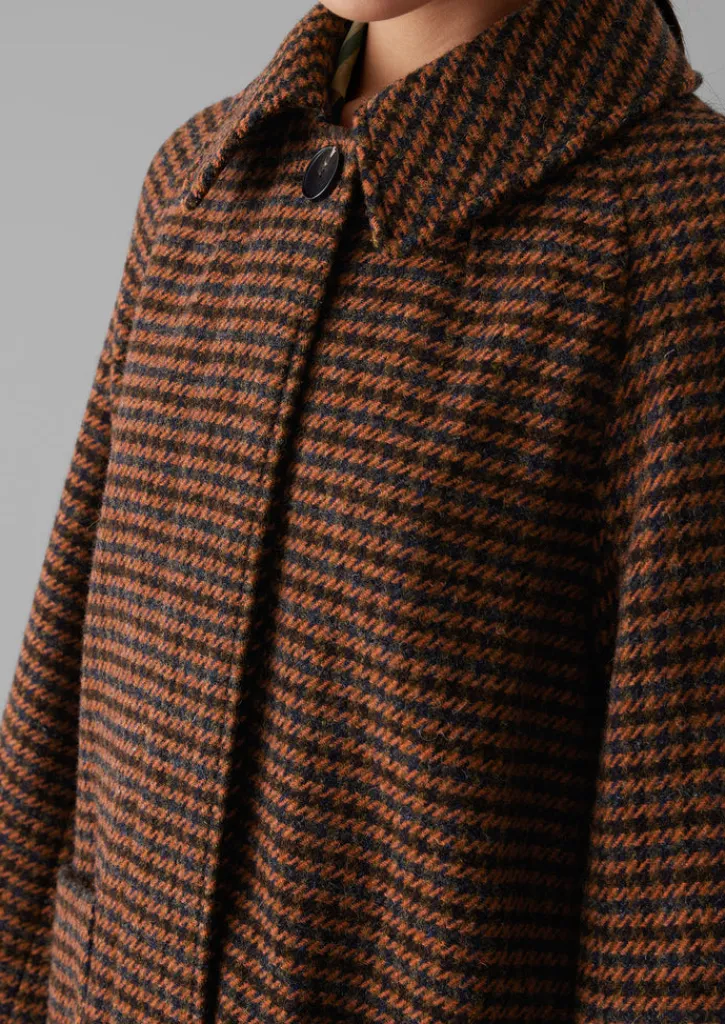 TOAST Frankie Wool Houndstooth Raglan Coat-Women Coats & Jackets