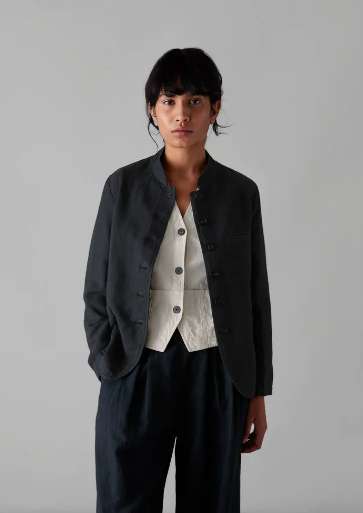 TOAST Garment Dyed Cotton Linen Neat Jacket-Women Coats & Jackets