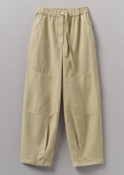 TOAST Garment Dyed Cotton Linen Canvas Trousers-Women Linen|Trousers