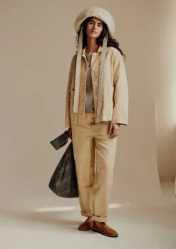 TOAST Garment Dyed Cotton Linen Canvas Trousers-Women Linen|Trousers