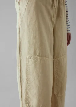 TOAST Garment Dyed Cotton Linen Canvas Trousers-Women Linen|Trousers