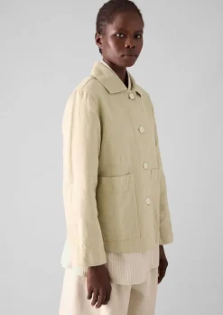 TOAST Garment Dyed Cotton Linen Jacket-Women Linen|Coats & Jackets