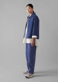 TOAST Garment Dyed Cotton Linen Canvas Trousers-Women Linen|Trousers