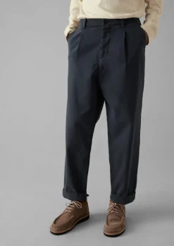 TOAST Garment Dyed Cotton Pleat Trousers- Workwear|Trousers