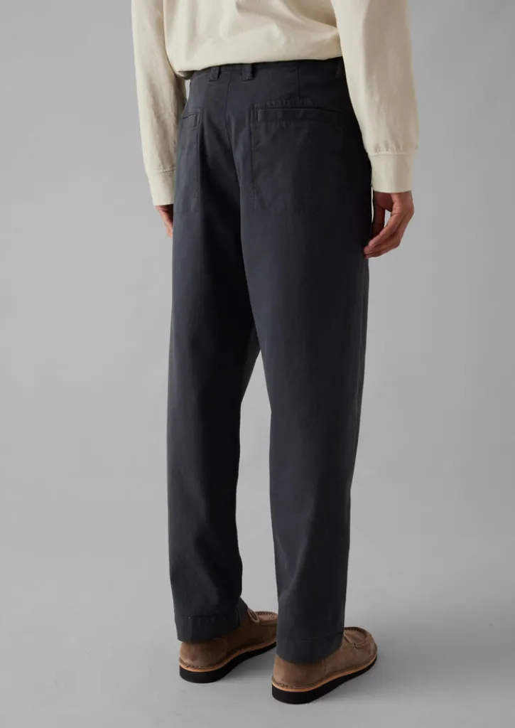 TOAST Garment Dyed Cotton Pleat Trousers- Workwear|Trousers