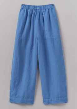 TOAST Garment Dyed Linen Barrel Leg Trousers-Women Linen|Loungewear